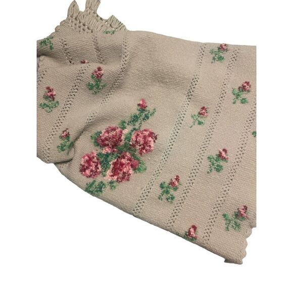 Vintage throw floral pattern handmade - Picture 3 of 4